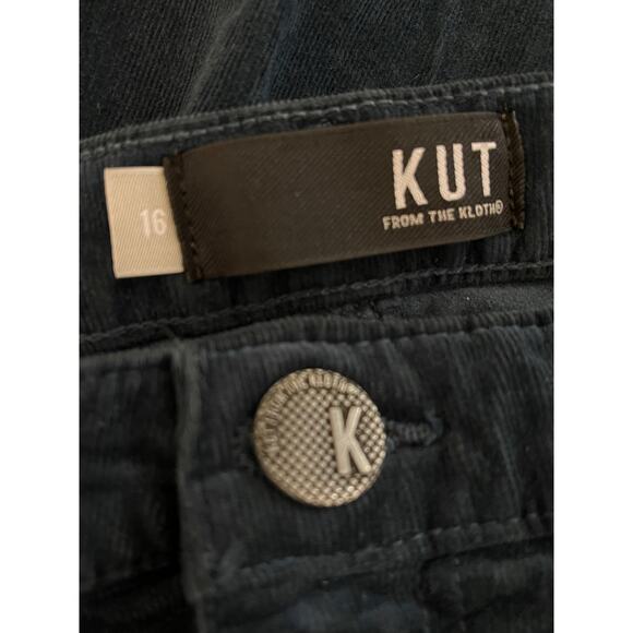 KUT From the Kloth Size 16 Dianna Skinny Green Teal Corduroy Stretch Jeans - Picture 5 of 6